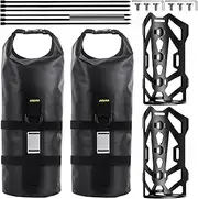 Bicycle Pannier Rack Bag with Bracket - 5L Bicycle Frame Bag 100% Waterproof Rolltop Dry Bag Wear and Tear Resistant Bicycle Fork Bag Bicycle Bag (2 Sets)