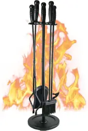 Morden Fireplace Tools Set 5 Pcs Fireside Accessories Fire Kit Set Outdoor Fire