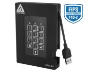 Apricorn Aegis Padlock 1 TB External Hard Drive - USB 3.0 - 5400 - 8 MB Buffer