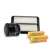 NGK Glow Plug & NTK Air Oil Filter Kit for Nissan Navara D40 2.5L 05/2010-2015