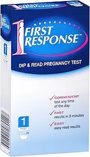 First Response Pregnancy Dip & Read 1 Test - Easy To Read - Fast Results - Test At Any Time of the Day - 1 Pack