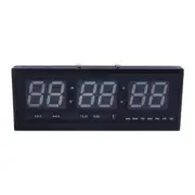 Huge Digital LED Alarm Clock Calendar Temperature Wall Mount Red Display