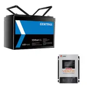 1PC Gentrax 12V 100Ah Lithium Battery 1PC 30A Solar Charger Controller Bluetooth