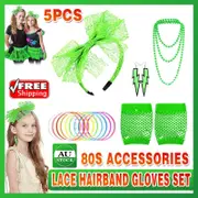 80S Accessories Gloves Fancy Party Neon Dress Rave Warmers Leg Fishnet Hen Beads