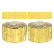 2Pcs 3.9inch x 131.2ft Bulletin Board Border, Golden (1.3mm)