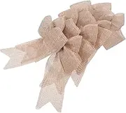 4pcs Burlap Bow Small Bows Hessian Bow Brown Bows Hessian Ribbon Lace Bows for Hair Holiday Bows Bow Patch Fabric Bows Hair Bow Bows for Crafts Bows for Women Linen Khaki