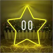 Hanging Art Neon Signs Cute Shine Star Eyes LED Neon Sign Acrylic Light USB Dimmer Switch for Home Kids Bedroom Gaming Room Wall Decor 40cmx40cm