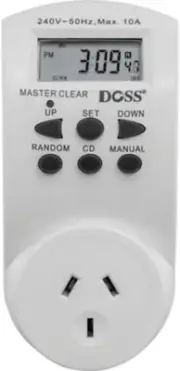 MDT02 7Day 24Hrs Mains Digital Timer Electrical Timer- 10 On/Off Programs 10 On