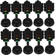 Yardwe 10Pcs Traffic Lamp Model Realistic Mini Signal Lights Educational for and Safe and Pretend Play