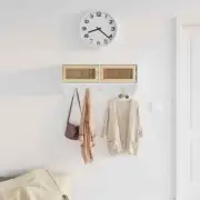 Floating Wall Mount Hooks Hallway Coat Towel Holder Shelf Wooden Rack Decor DIY