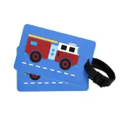 Luggage Bag Tags, Olive Kids Design - Fire Truck Bag Tags (Set of Two)