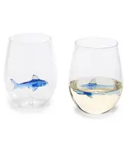 Two's Company Great White Shark Stemless Wine Glass