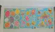 VTG Color-Clings 3 PC Static Cling Window Decorations Happy Easter Spring Eggs