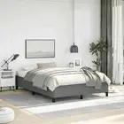 Bed Frame Dark Grey 137x187 cm Double Size Fabric Modern Bedroom Furniture 47105