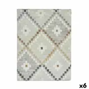 Tablecloth Thin Canvas Anti-stain Rhombus 140 x 180 Cm Beige 6 Units