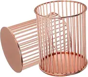 OHPHCALL Elegant Iron Makeup Brush Cup and Pen Storage Rack for Desktop Tidy Desk Tool Holder Rose Gold Finish