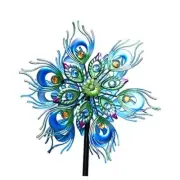 Peacock Wind Spinner, 48Inch Double Wind Sculpture, Wind Sculptures &
