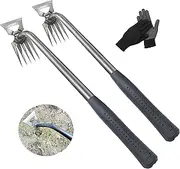 Weed Puller Tool, Upgrade Durable Garden Weeder Tool Set, Featuring a Dual-Purpose Manual Weed Removal Tool with Manganese Steel Teeth and Included Garden Gloves, Portable Tool for Gardens/backyards.