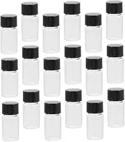 TOGEVAL 30Pcs Transparent Glass Sample Vials with Lids Bottles for Essential Oils Flat Bottom Design for Easy Refilling and Secure Storage for Mixing and Transporting