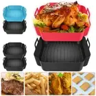 2Pcs Air Fryer Silicone Pot with Handle Reusable Air Fryer Liner Heat toeiN