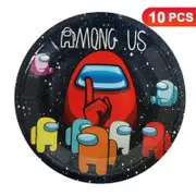 Among Us Theme 9 inch 23cm Plates 10PK - Kids Birthday Party Tableware