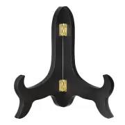 6" Easel Plate Holder, Wooden Folding Display Stand Black for Picture Frame