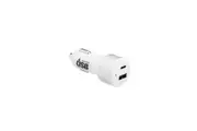 3sixT 27W Dual USB-A USB-C PD Car Charger Port Adapter For iPhone Samsung White