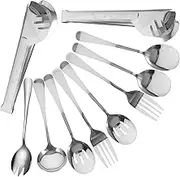 ULTECHNOVO 1010 Stainless Steel Serving Utensils Set Metal Serving Spoons Forks Home Tableware