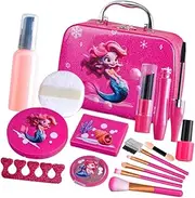 Eigell Children Makeup Toy Set ,Cosmetic Playset Girls Toy with Makeup Box, Kids Pretend Play Set Pretend Makeup Kits for Kids Gift,