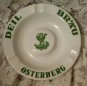 Vintage DEIL BRAU OSTERBERG German Beer Brewery Ashtray ~Dragonslayer Logo Crest