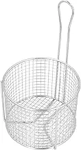 Stainless Steel Deep Fry Basket, Multifunctional Fryer Basket with Long Handle, Round French Fry Chips Baskets for Fries, Chicken and Vegetable, Restaurant Quality