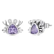 Sterling Silver Crab Stud Hypoallergenic Earrings