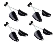 4 Pairs Plastic Shoe Tree Stretcher Shaper Black Adjustable Length for Men