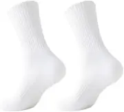 [Generic] Mens Crew Socks Cotton Cushioned Moisture Wicking Sport Socks Breathable Training Athletic Socks 5 Pairs