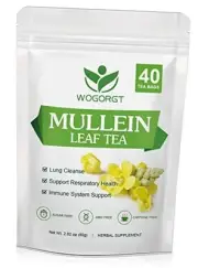 Mullein Tea Bags - Natural Tea for Lungs Cleanse and 40 Tea bags Mullein Leaf