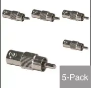 5 pack BNC female to RCA male coax connector adapters Camera Adapter BNC-RCA