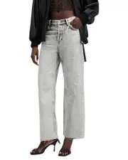 Allsaints Wendel High Rise Wide Leg Jeans in Anthracite