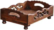 Fruit and Produce Storage Basket Solid Wood Fruit Plate Living Room Coffee Table Snack Tray Wooden Ornaments Home Chinese Fruit Plate Fruit Basket Suitable for Kitchen Counters