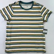 Eddie Bauer WP Myriad SS Crew Striped T Shirt Dark Teal Sz Medium NWT