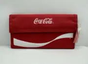 Vintage 1980’s Classic Coca Cola Wave Wallet Red Tri-Fold Checkbook Size W/tags