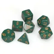 Chessex Dusty Green/Copper Opaque Dice 7-Dice Set (D20/12/10/%/8/6/4) CHX25415