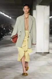 Spring ‘23 Dries Van Noten Seda Tiered Fanned Midi-Skirt