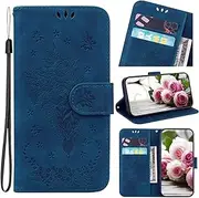 Cover Compatible with Google Pixel 6a 5G,Compatible with Google Pixel 6a 5G Magnetic Closure Card Slot Flip Stand Blue