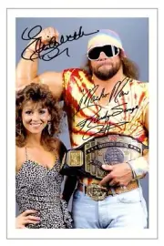 MISS ELIZABETH & MACHO MAN RANDY SAVAGE Signed 6x4 PHOTO Print WWE WRESTLING