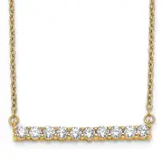 14k Yellow Gold 1/2 Ct. Lab Grown Diamond VS/SI+ G+ 18 inch Bar Necklace
