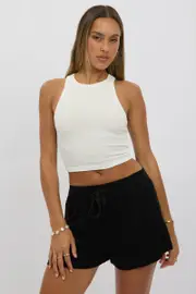 Black Shorts Elasticated Waist - Size 8XS, Women's Shorts