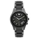 【Emporio Armani】亞曼尼 AR1452 陶瓷錶帶 三眼計時男錶 黑 44mm 台南 時代鐘錶