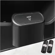 Car Trash Can with Lid,Seals Well Car Trash Bin Car Organizers Storage for Car Seat,Center Armrest Box,Universal Car Garbage Can Car Interior Accessories for Truck SUV RV (Black)
