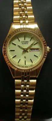 CITIZEN GOLDTONE LUMINESCENCE QUARTZ LADIES WATCH
