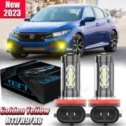 For Honda Accord Civic 2006-2019 H11 Fog Light Projector Lens Yellow LED Bulbs (for: Honda Civic)